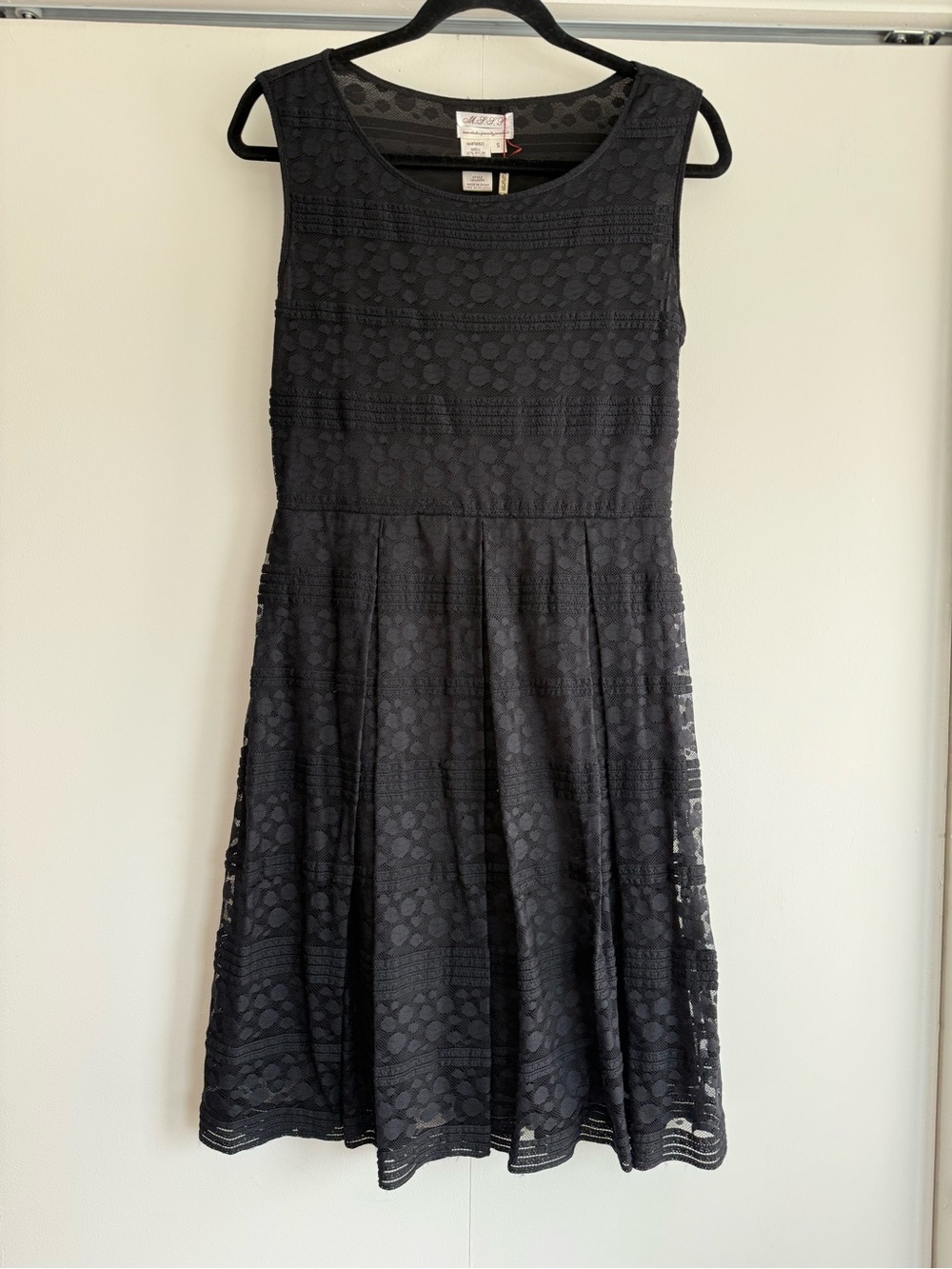 M.S.S.P. NWT Black Lace Fit and Flare Dress Sz S